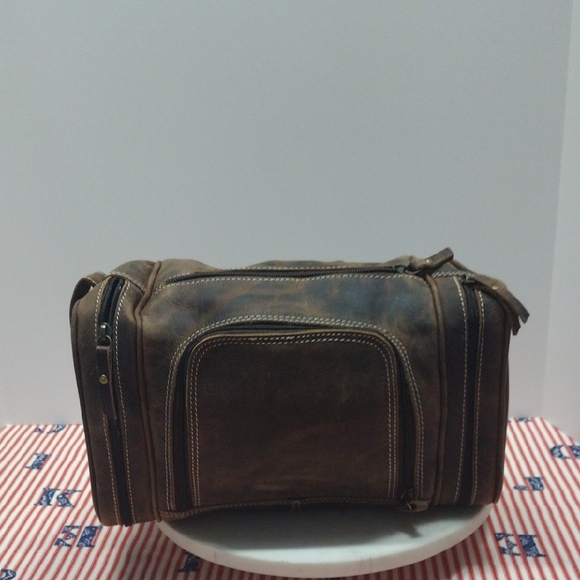 No Name Brand Other - SNO Brown Multiple Zipper Pockets Leather Bag with Handle